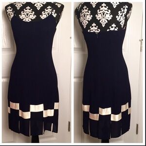 Nicole Miller Navy Dress detailed hem